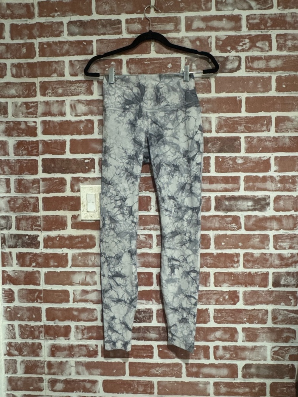 Lululemon Wunder Under Hi-Rise Leggings Shibori Gray Marble 28” Yoga size 6